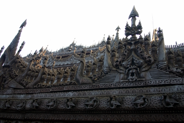 A bit of the elaborately carved roof decorations