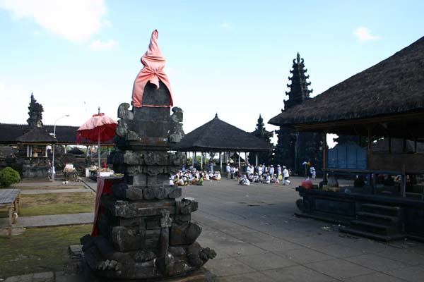 Temple and volcano