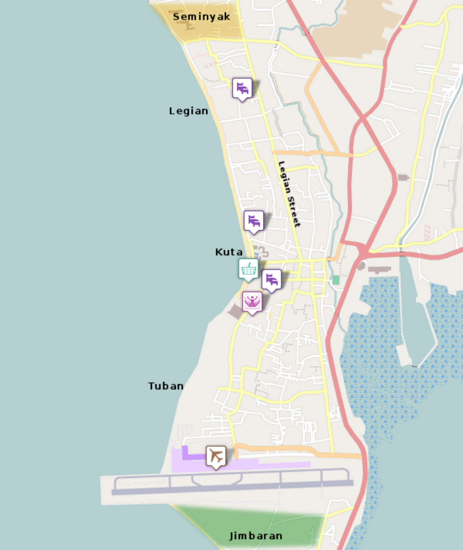 Tuban, Kuta and Legian