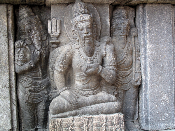 Panel depicting a guru in meditation