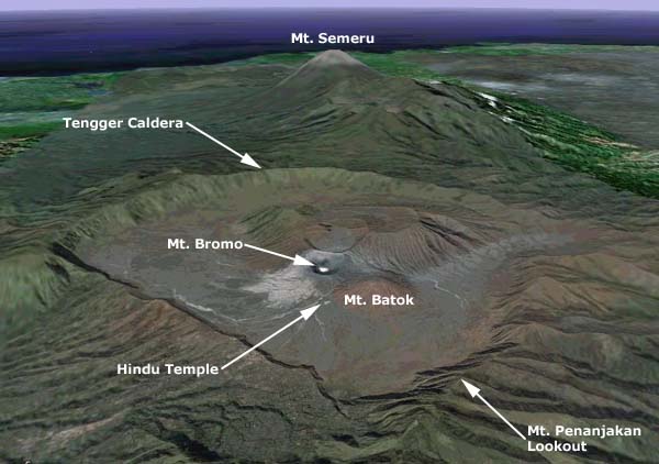 Mount Bromo Satellite Image