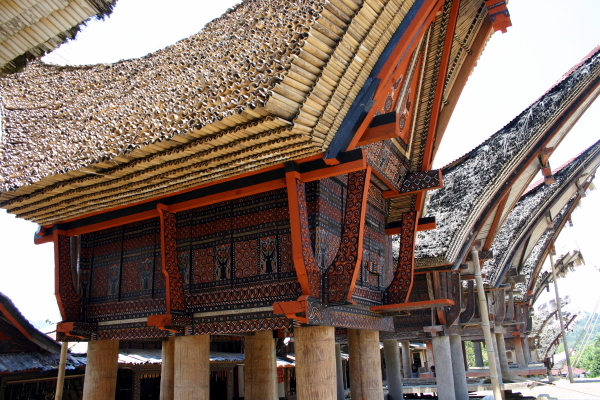 A tongkonan style rice silo, always found next to houses