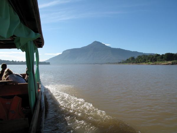 View from the boat to Champasak