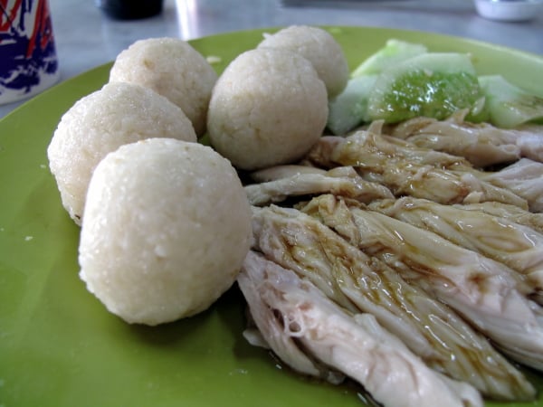 Melaka's famous chicken-rice balls