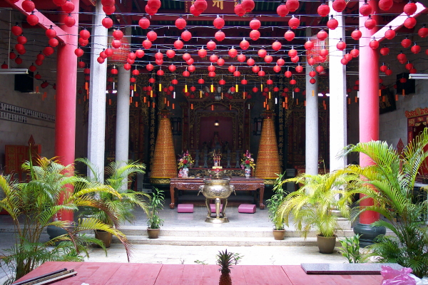The Chinese lantern-filled courtyard