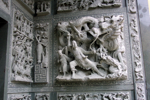 Some of the detailed carvings on the facade