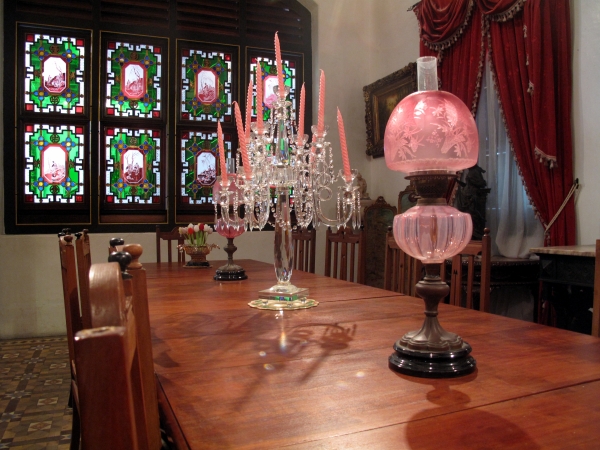 The 'pink' dining room