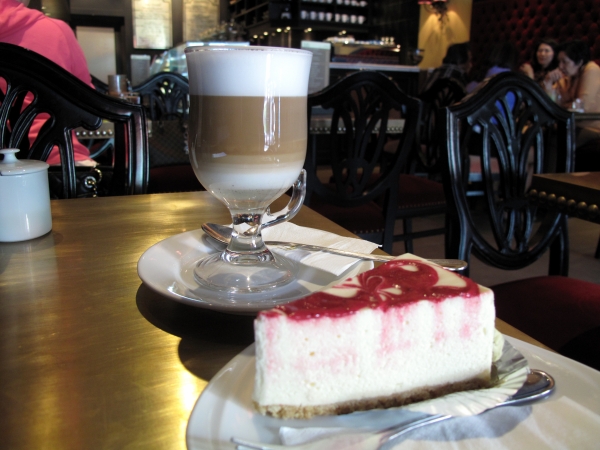 Coffee and cheescake at E.P's Artisan Bakery