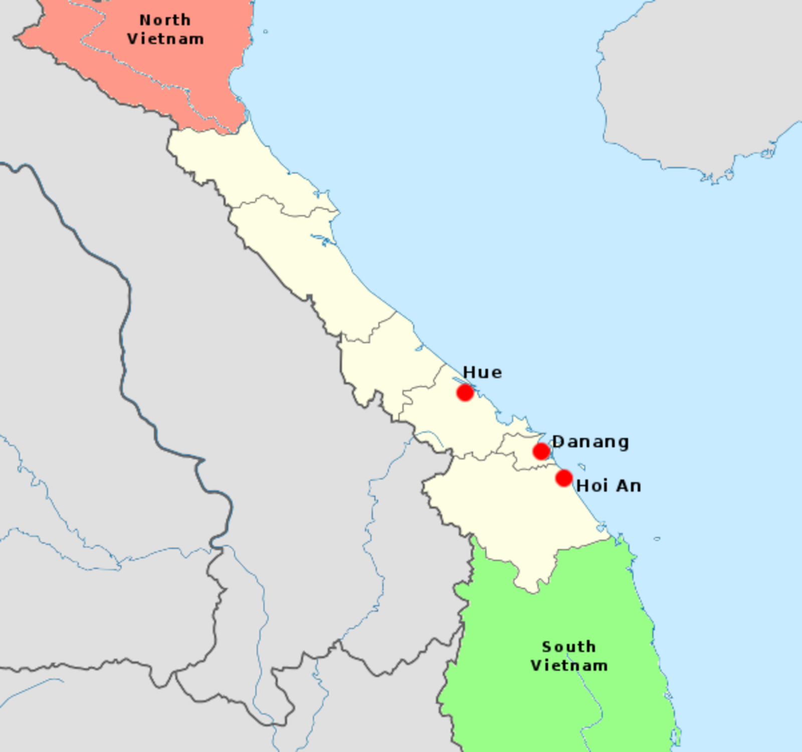 Map of Central Vietnam