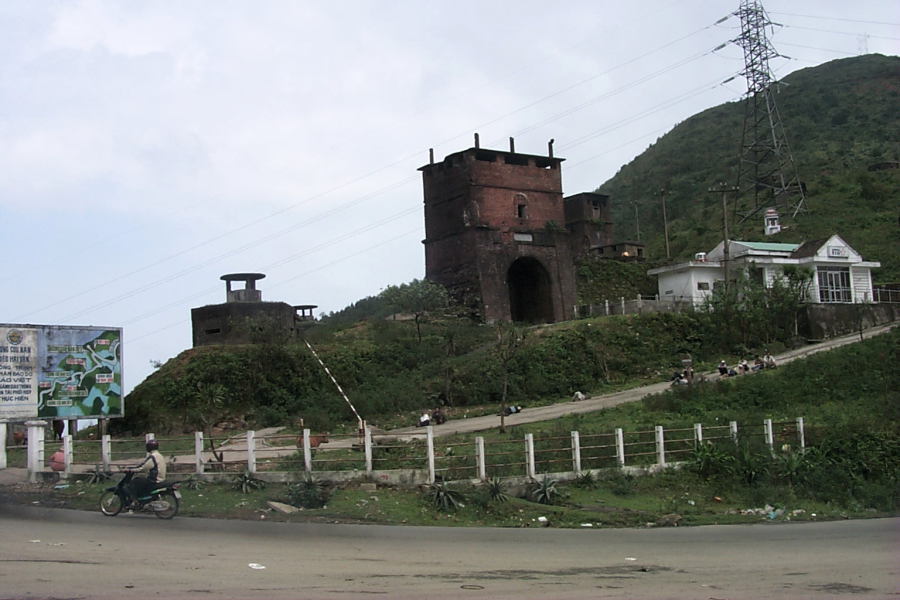 Pillboxes and guard towers at the crest of Hai Van pass
