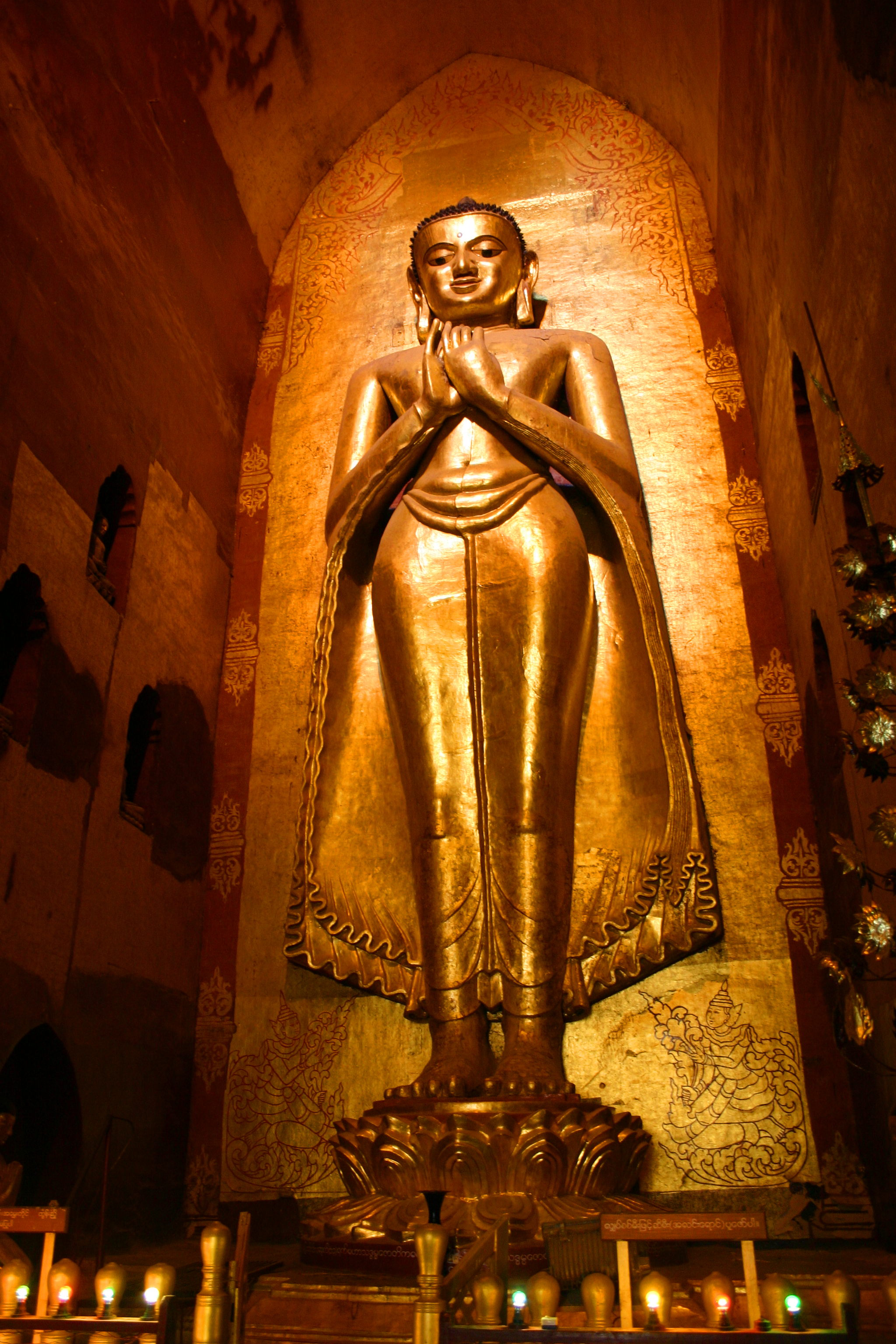 One of the large standing Buddhas within the Ananda temple in Bagan