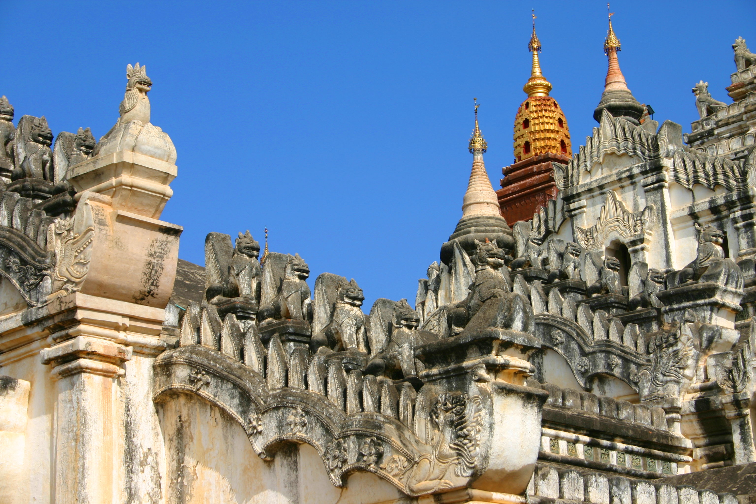 Close-up of the roof decorations on Ananda Temple