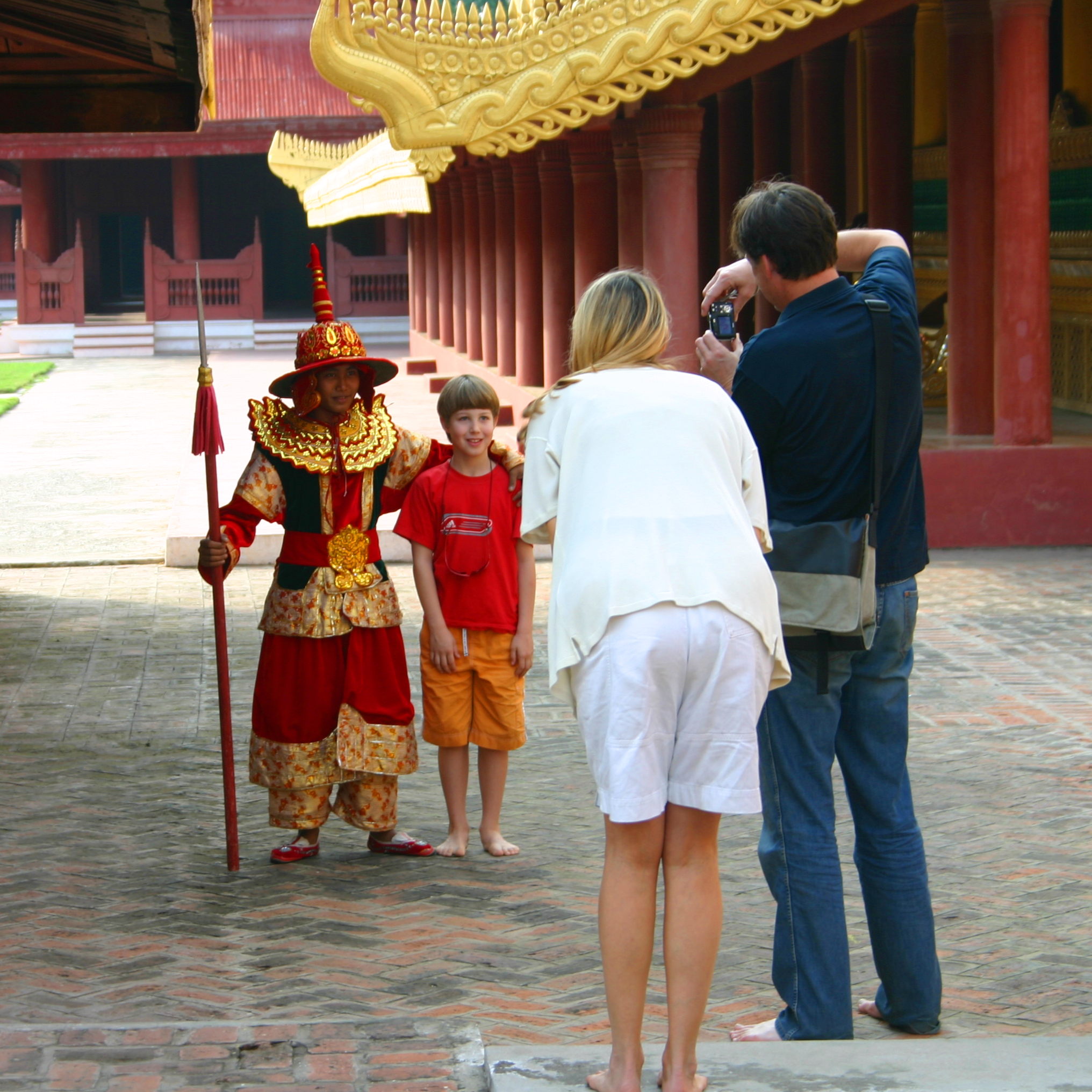 Playing dress-up for the tourists. You can play too.