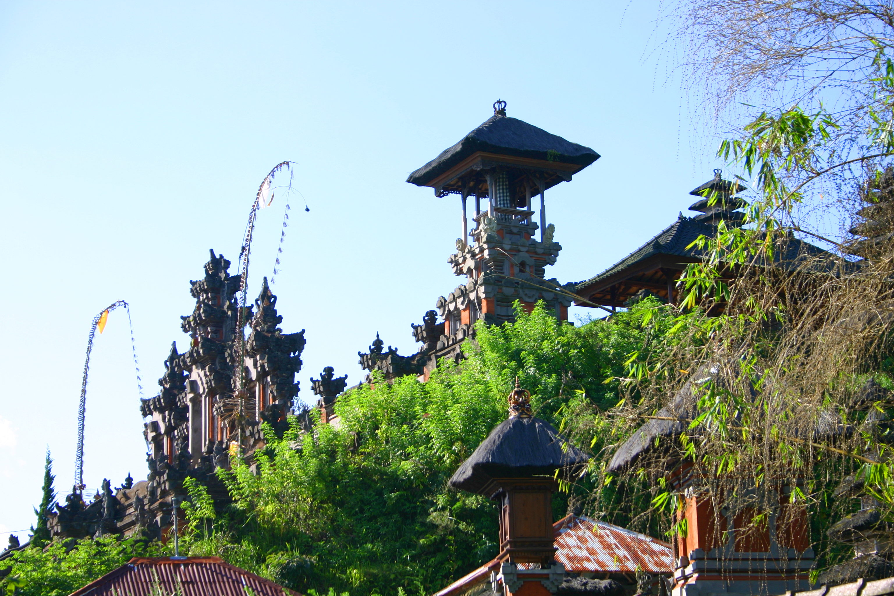 Temple and volcano