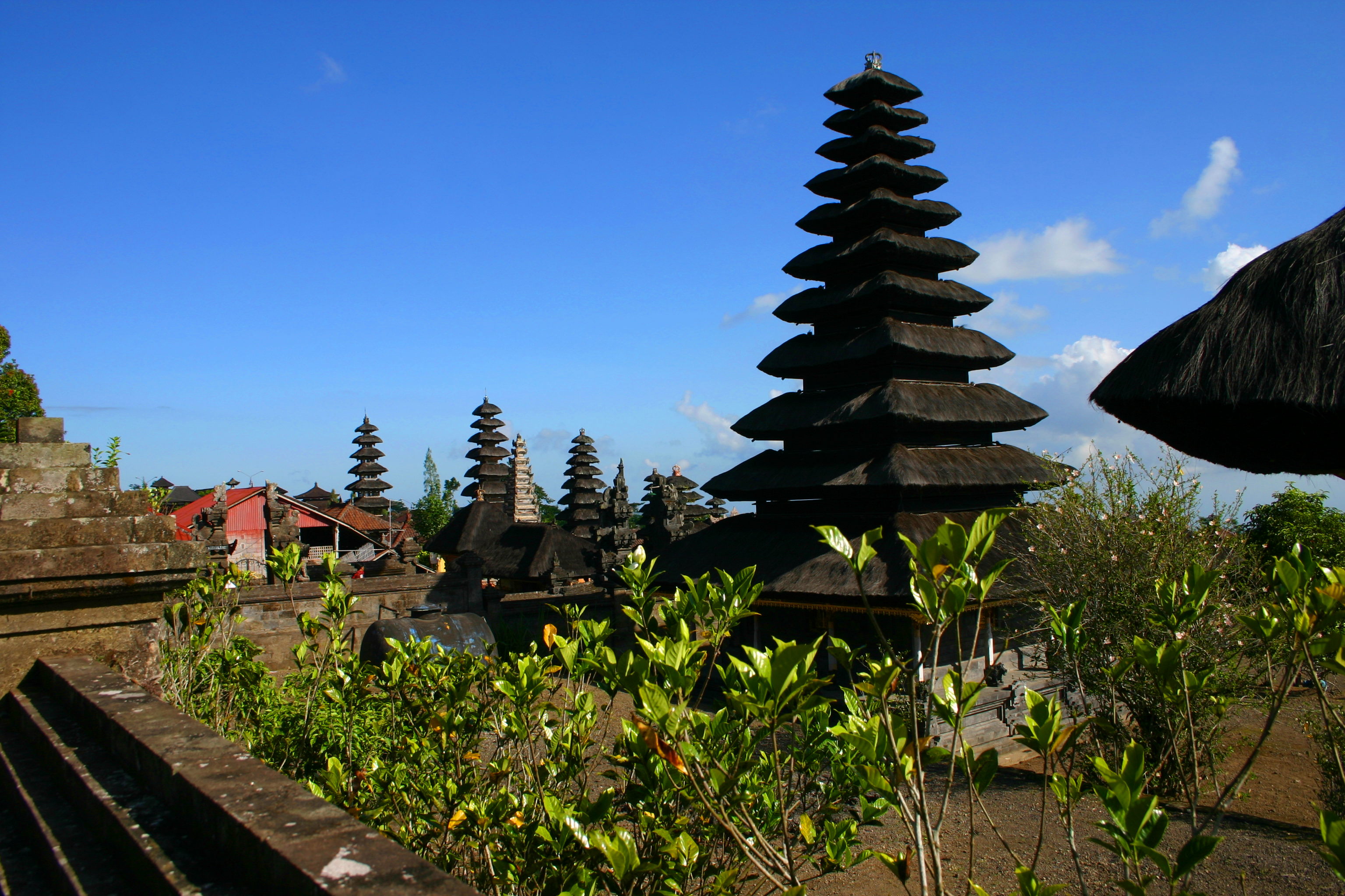 Temple and volcano