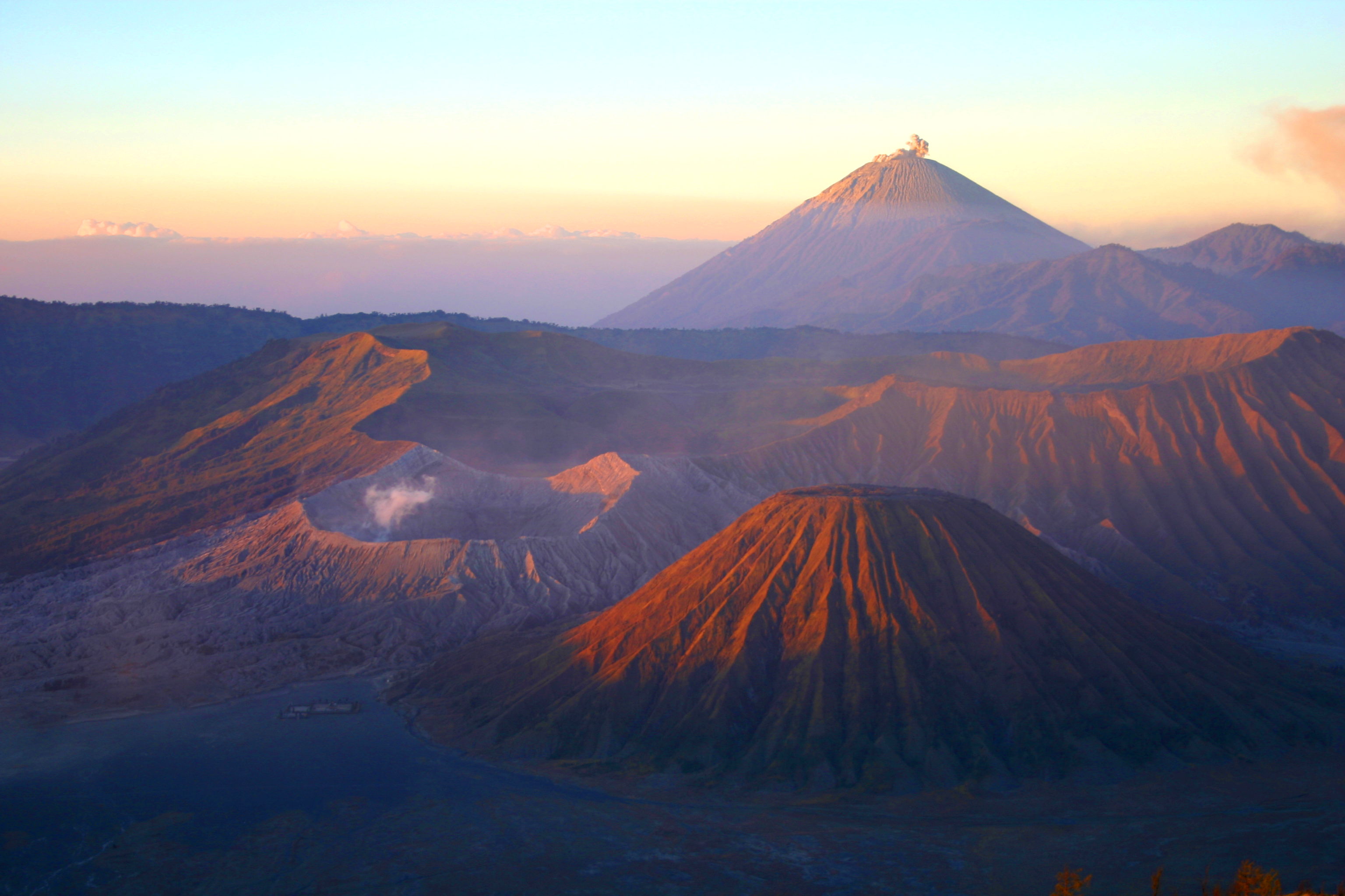 Another shot of the three volcanos in the sun.