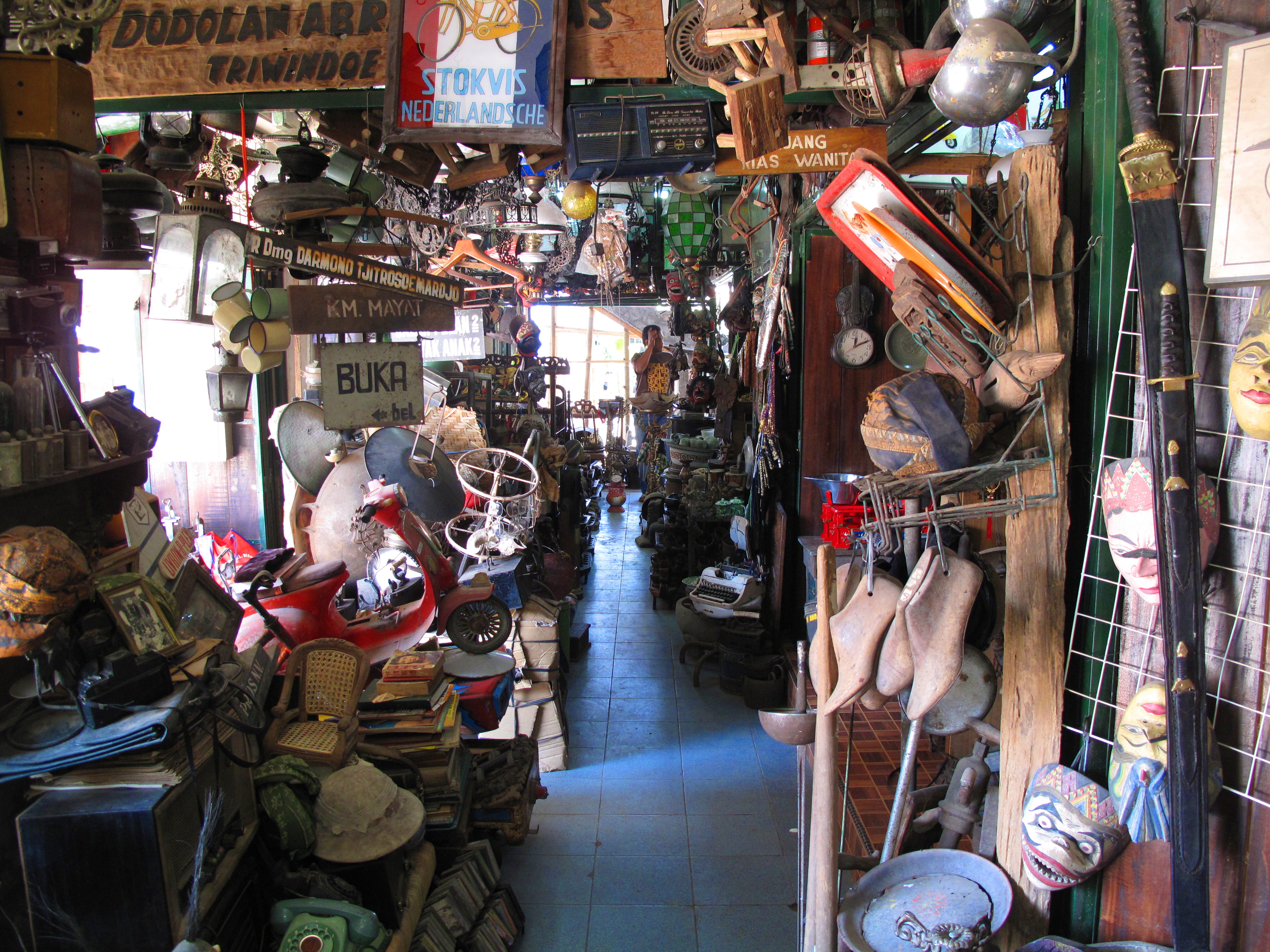 A stall full of collectables in Pasar Triwindu