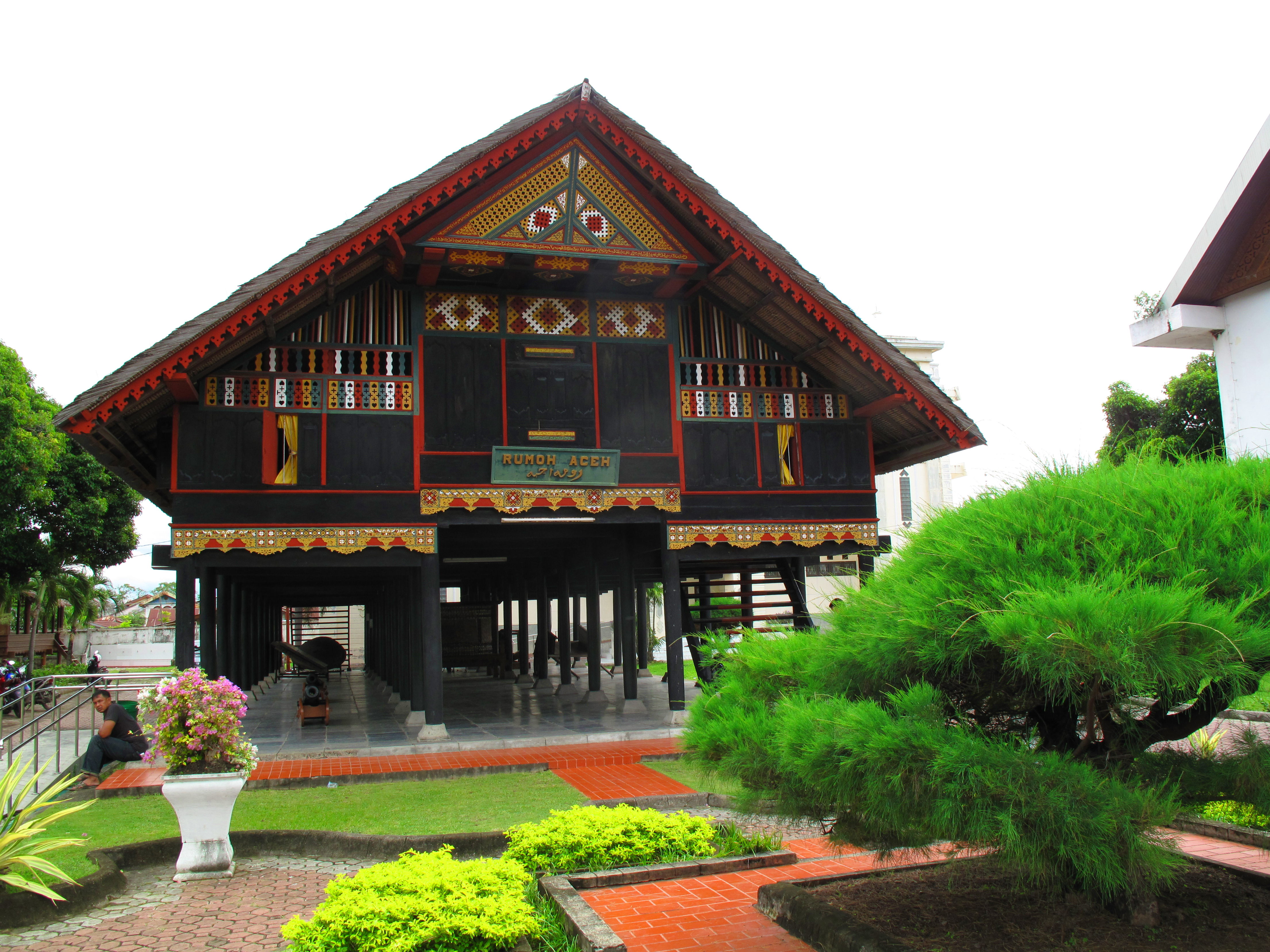 The Rumoh Aceh traditional style house in the grounds of the Aceh Museum