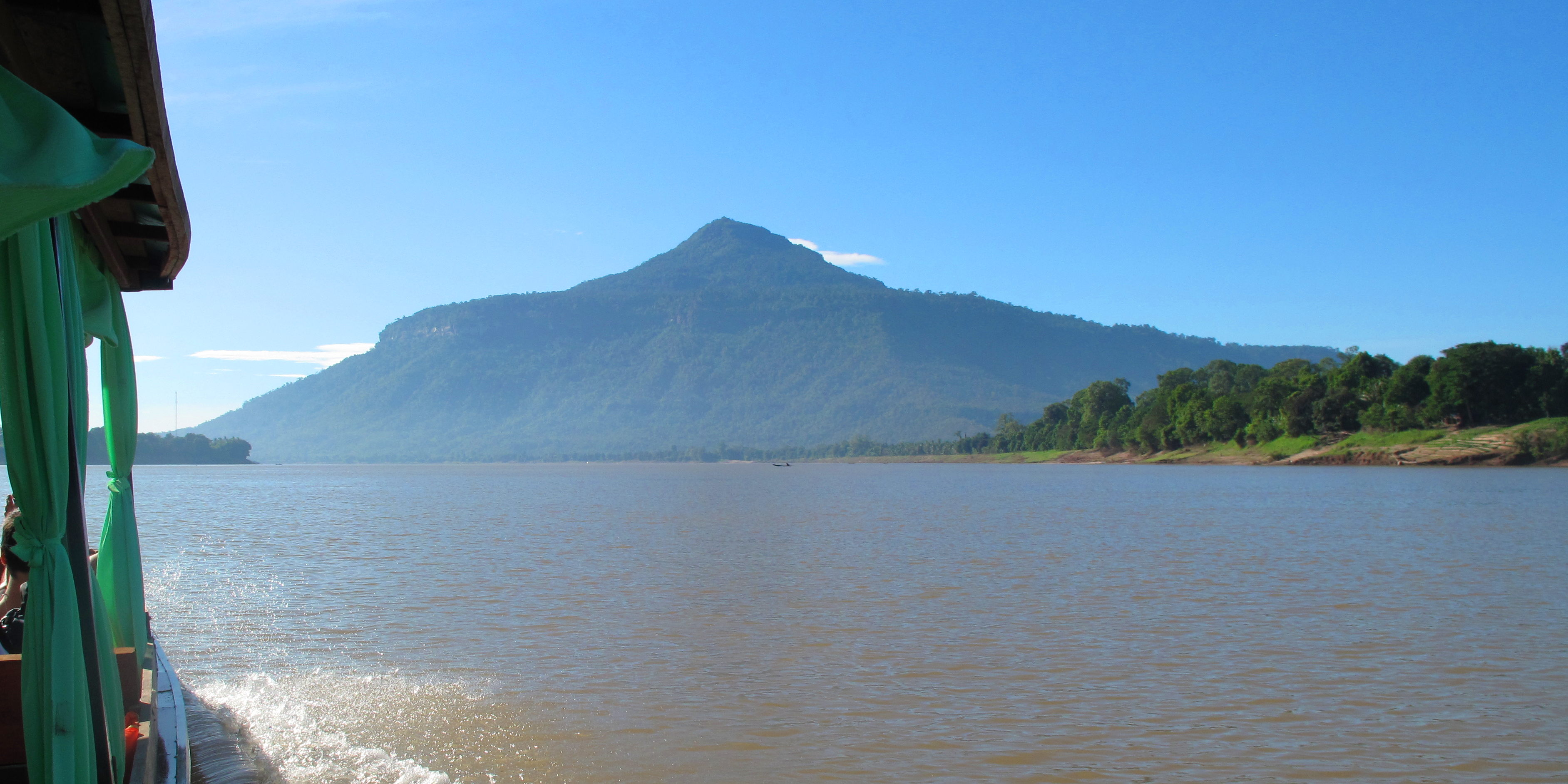 View from the boat to Champasak