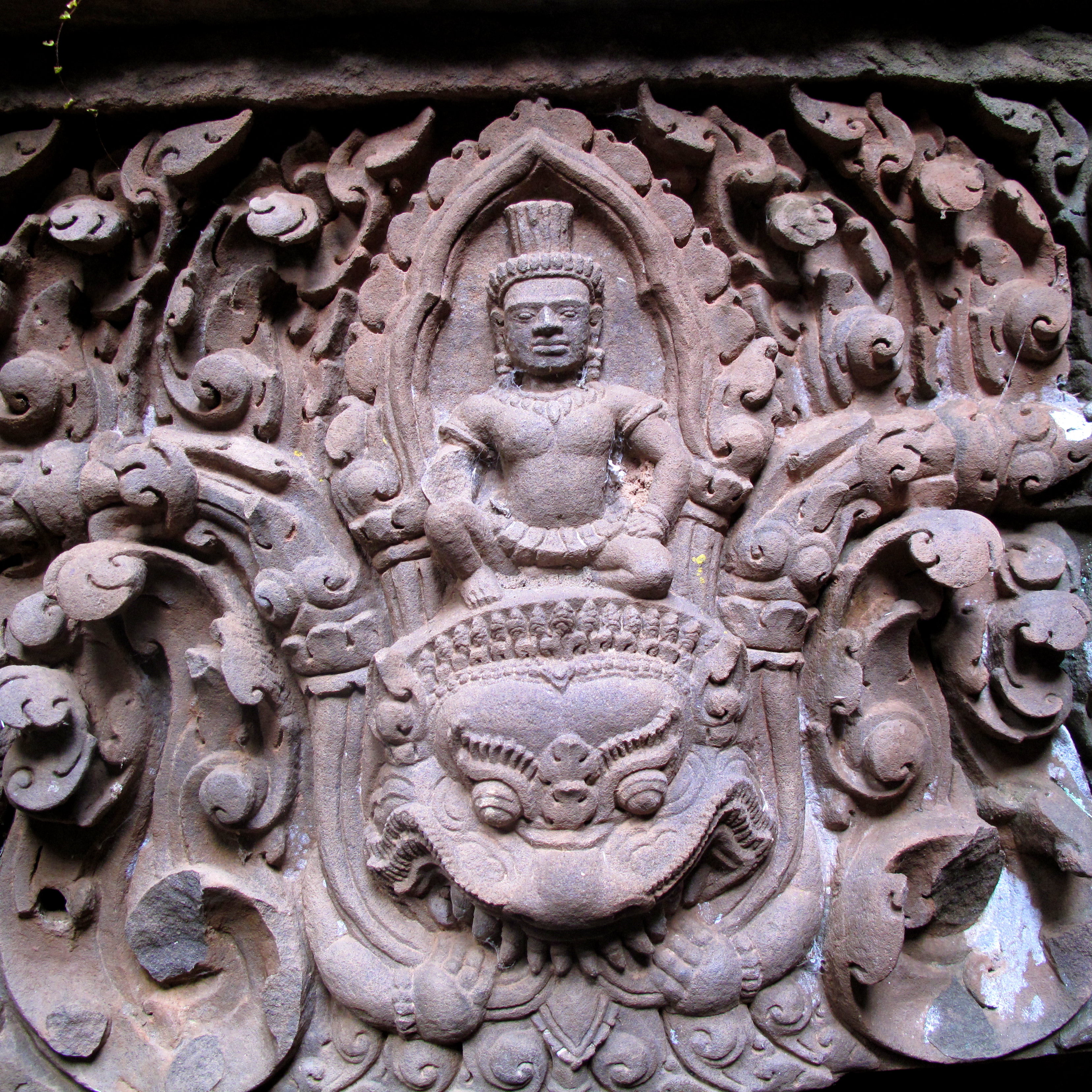 Carved lintel showing Shiva riding Kala