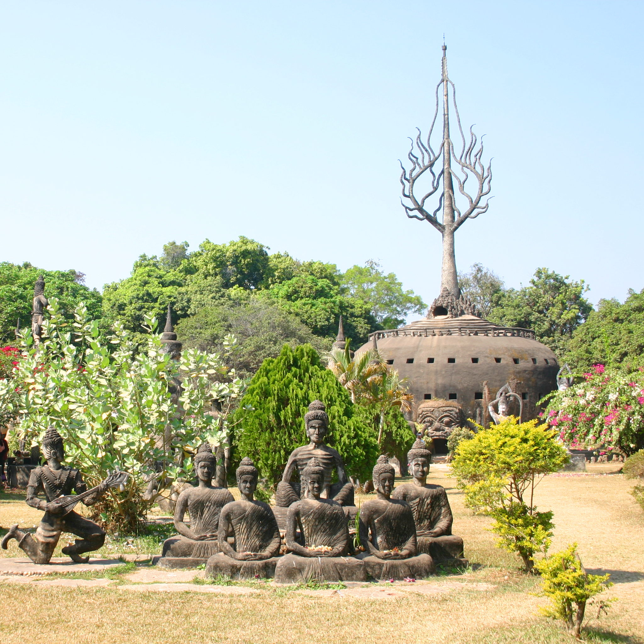 View of the giant 'pumpkin' in the Buddha Park