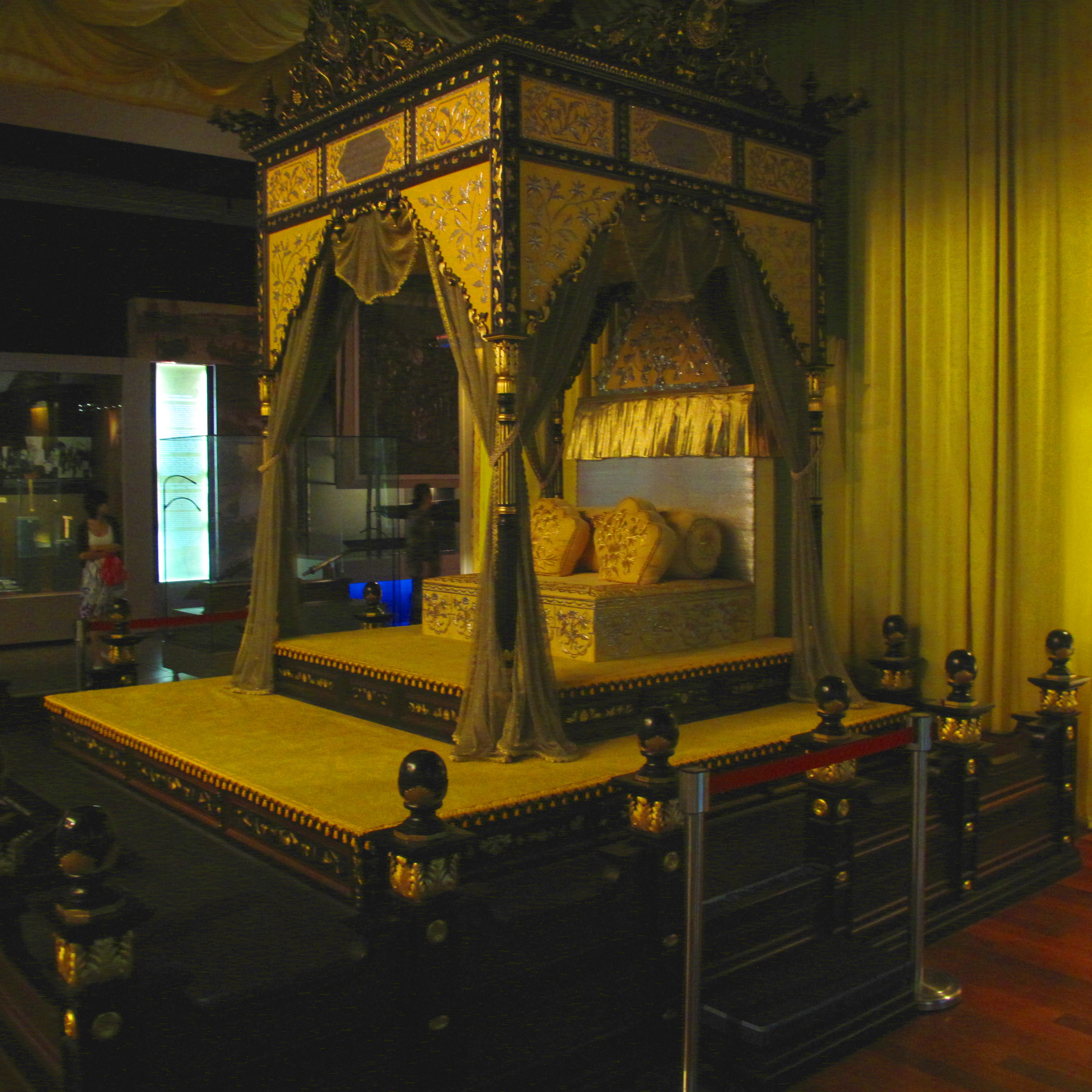 A sultan's throne on display in the National Museum