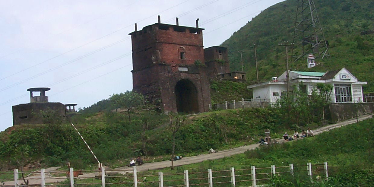 Pillboxes and guard towers at the crest of Hai Van pass